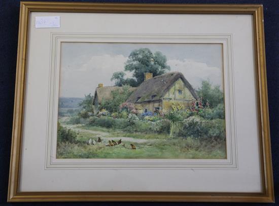 Henry Sylvester Stannard (1870-1951) Views of thatched cottages 9.5 x 13in.
